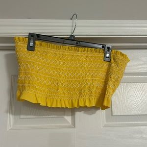 Yellow Ruffle Bikini Top